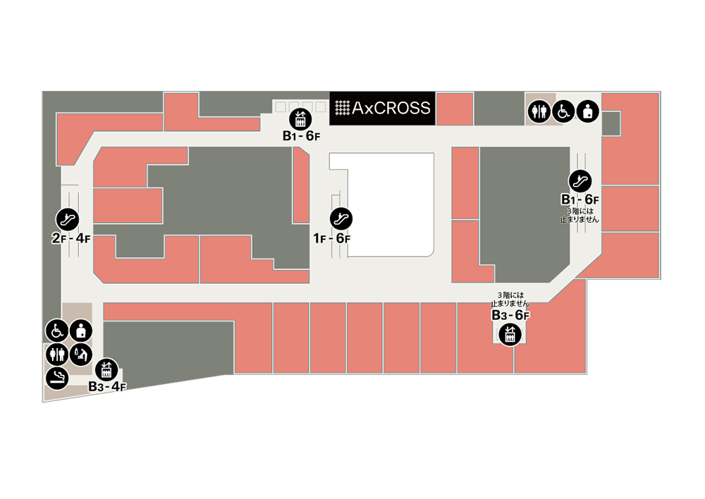 画像はＫＩＴＴＥ大阪4Fの見取り図です。