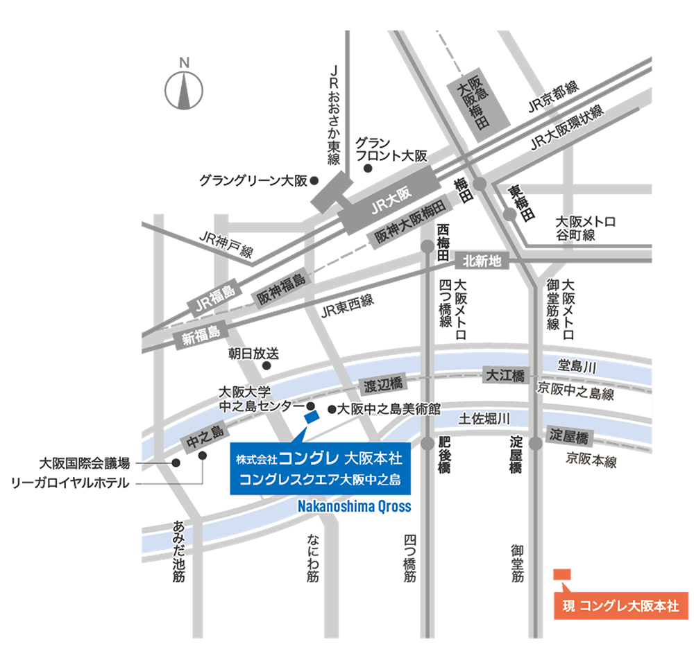 大阪本社 新オフィス 地図